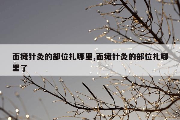 面瘫针灸的部位扎哪里,面瘫针灸的部位扎哪里了