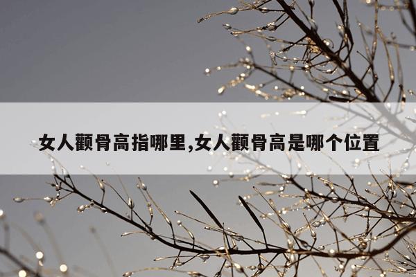 女人颧骨高指哪里,女人颧骨高是哪个位置