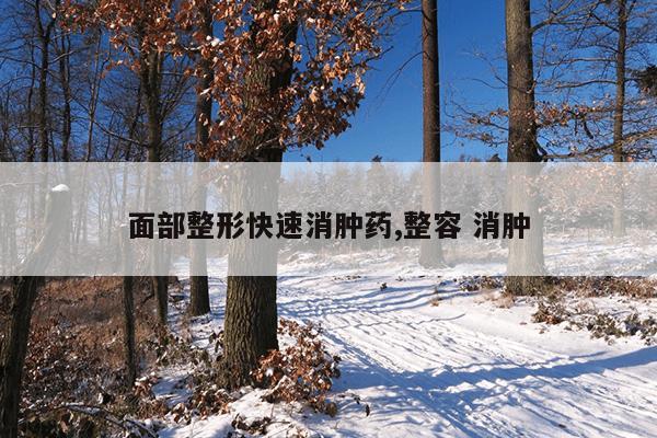 面部整形快速消肿药,整容 消肿
