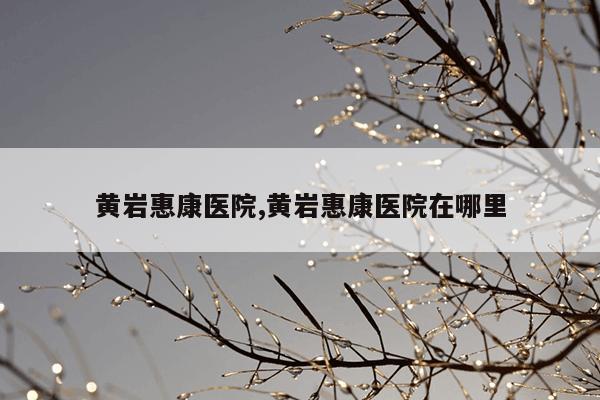 黄岩惠康医院,黄岩惠康医院在哪里