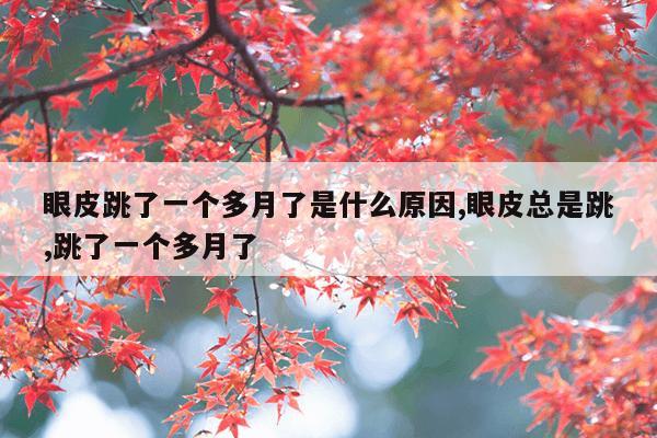 眼皮跳了一个多月了是什么原因,眼皮总是跳,跳了一个多月了