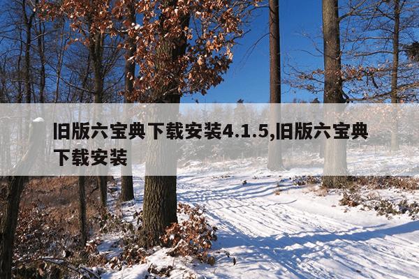 旧版六宝典下载安装4.1.5,旧版六宝典下载安装