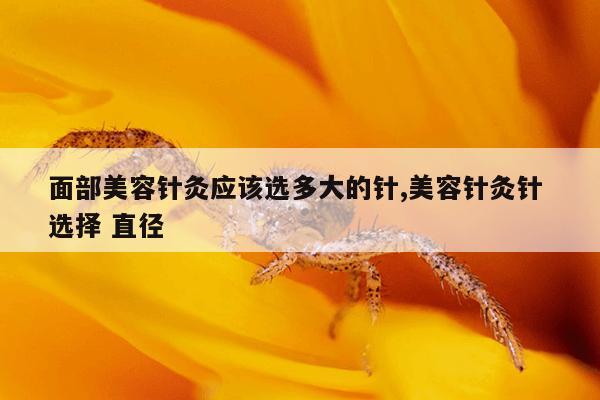 面部美容针灸应该选多大的针,美容针灸针 选择 直径