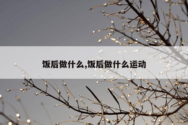 饭后做什么,饭后做什么运动