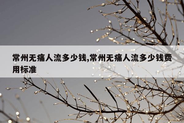 常州无痛人流多少钱,常州无痛人流多少钱费用标准