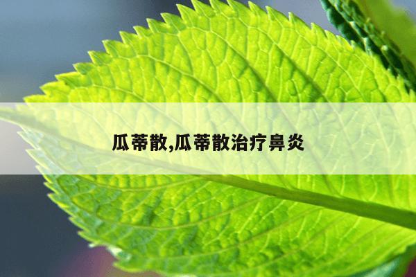 瓜蒂散,瓜蒂散治疗鼻炎