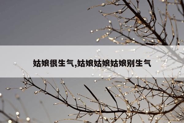 姑娘很生气,姑娘姑娘姑娘别生气