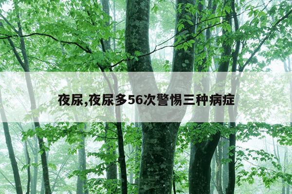 夜尿,夜尿多56次警惕三种病症
