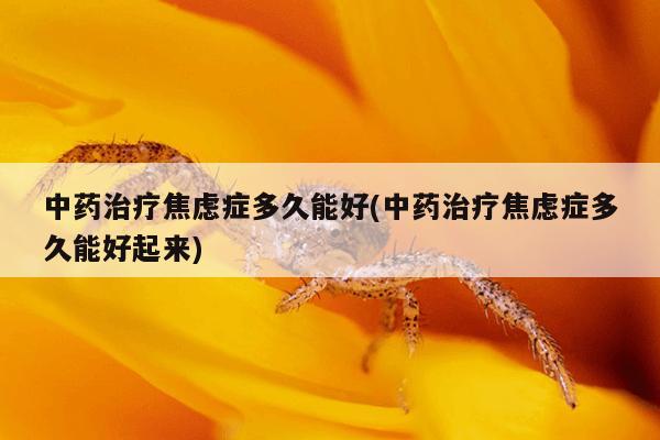 中药治疗焦虑症多久能好(中药治疗焦虑症多久能好起来)