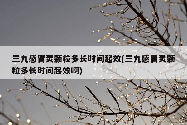 三九感冒灵颗粒多长时间起效(三九感冒灵颗粒多长时间起效啊)