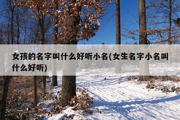 女孩的名字叫什么好听小名(女生名字小名叫什么好听)