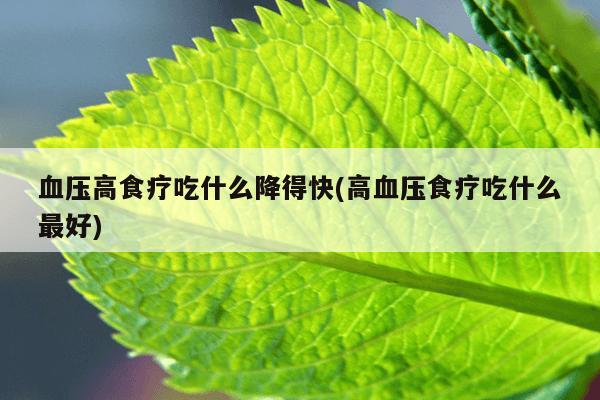 血压高食疗吃什么降得快(高血压食疗吃什么最好)