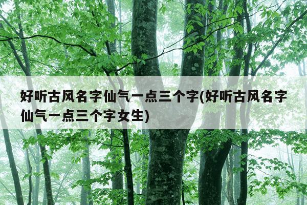好听古风名字仙气一点三个字(好听古风名字仙气一点三个字女生)