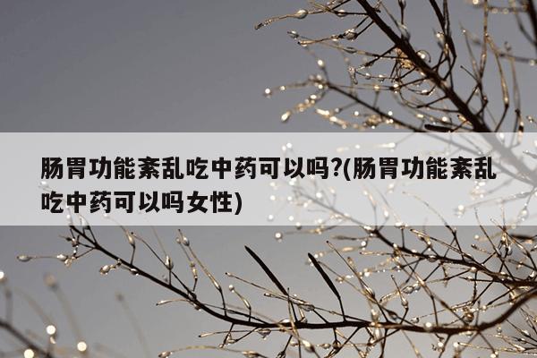 肠胃功能紊乱吃中药可以吗?(肠胃功能紊乱吃中药可以吗女性)