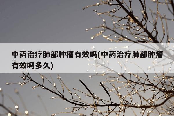 中药治疗肺部肿瘤有效吗(中药治疗肺部肿瘤有效吗多久)
