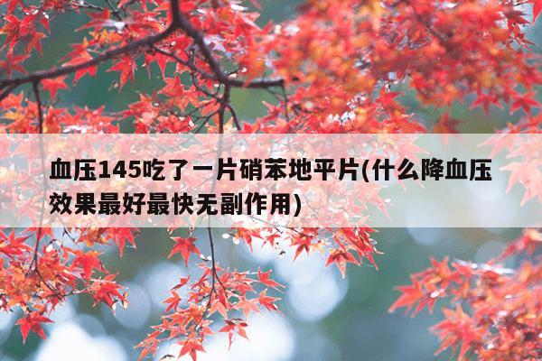 血压145吃了一片硝苯地平片(什么降血压效果最好最快无副作用)