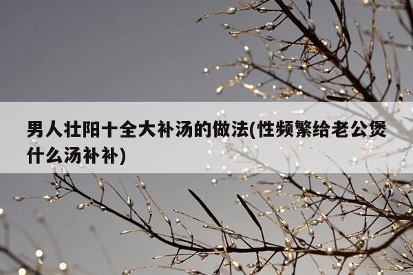 男人壮阳十全大补汤的做法(性频繁给老公煲什么汤补补)