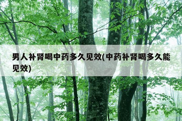 男人补肾喝中药多久见效(中药补肾喝多久能见效)