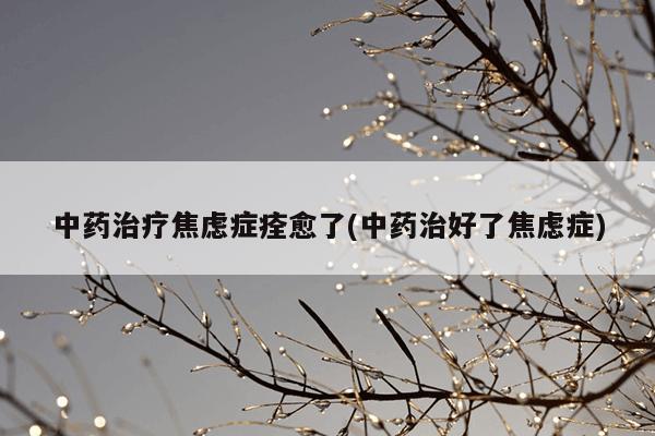 中药治疗焦虑症痊愈了(中药治好了焦虑症)