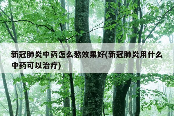新冠肺炎中药怎么熬效果好(新冠肺炎用什么中药可以治疗)