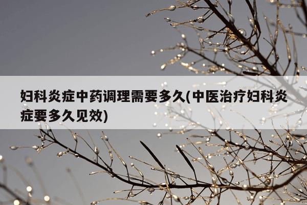 妇科炎症中药调理需要多久(中医治疗妇科炎症要多久见效)
