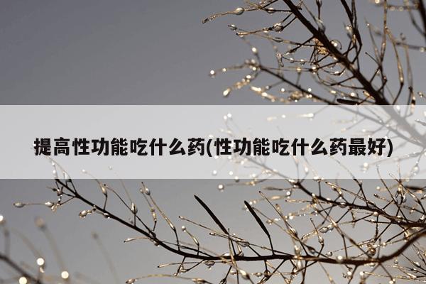 提高性功能吃什么药(性功能吃什么药最好)