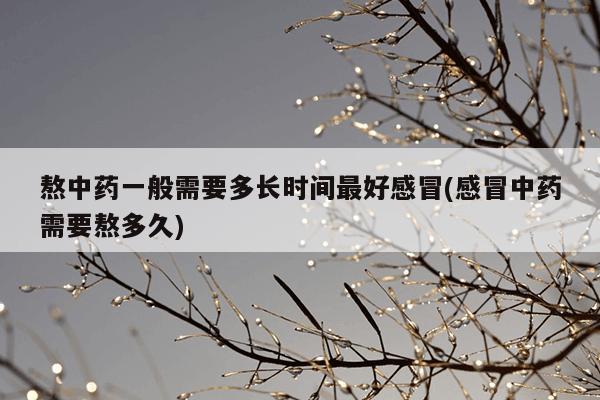 熬中药一般需要多长时间最好感冒(感冒中药需要熬多久)