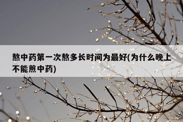 熬中药第一次熬多长时间为最好(为什么晚上不能煎中药)