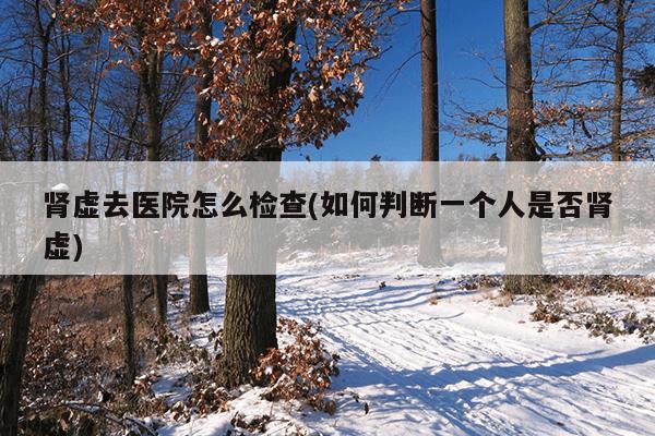 肾虚去医院怎么检查(如何判断一个人是否肾虚)