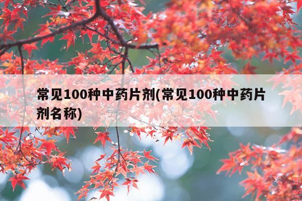 常见100种中药片剂(常见100种中药片剂名称)