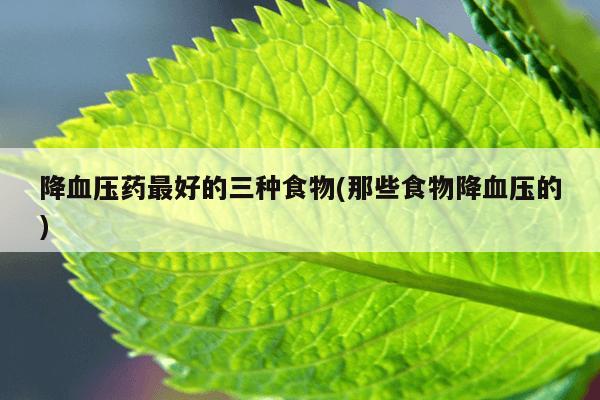 降血压药最好的三种食物(那些食物降血压的)