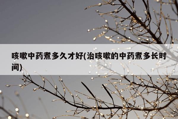 咳嗽中药煮多久才好(治咳嗽的中药煮多长时间)