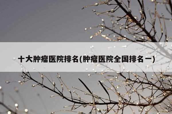 十大肿瘤医院排名(肿瘤医院全国排名一)