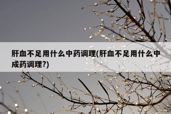 肝血不足用什么中药调理(肝血不足用什么中成药调理?)
