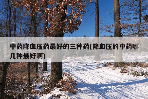 中药降血压药最好的三种药(降血压的中药哪几种最好啊)