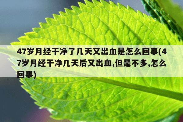 47岁月经干净了几天又出血是怎么回事(47岁月经干净几天后又出血,但是不多,怎么回事)