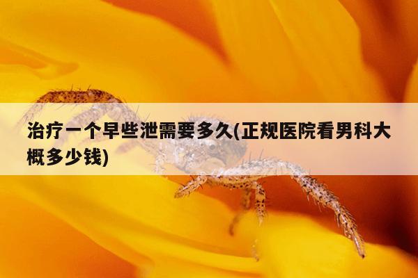 治疗一个早些泄需要多久(正规医院看男科大概多少钱)