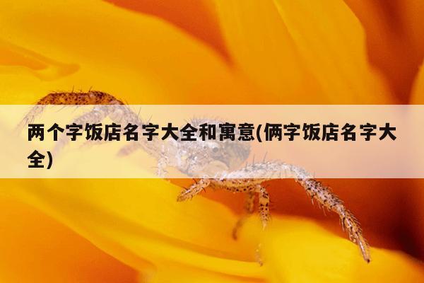 两个字饭店名字大全和寓意(俩字饭店名字大全)