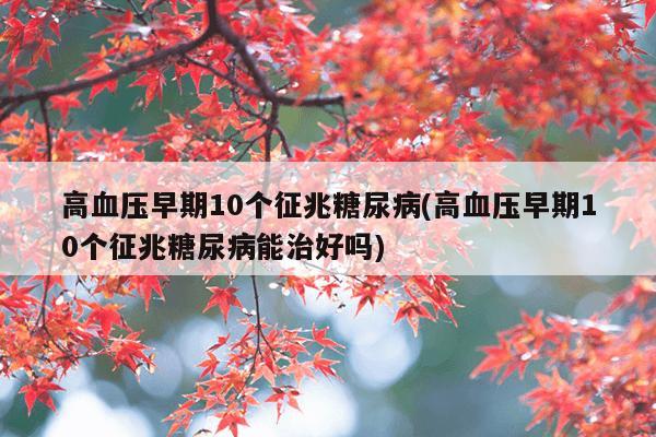 高血压早期10个征兆糖尿病(高血压早期10个征兆糖尿病能治好吗)