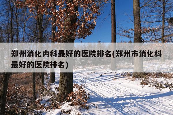 郑州消化内科最好的医院排名(郑州市消化科最好的医院排名)