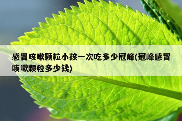 感冒咳嗽颗粒小孩一次吃多少冠峰(冠峰感冒咳嗽颗粒多少钱)