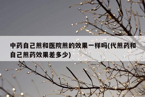 中药自己煎和医院煎的效果一样吗(代煎药和自己煎药效果差多少)