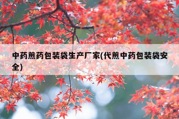 中药煎药包装袋生产厂家(代煎中药包装袋安全)