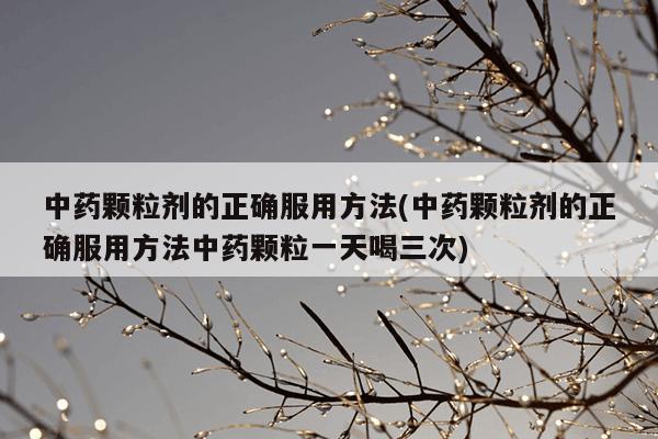 中药颗粒剂的正确服用方法(中药颗粒剂的正确服用方法中药颗粒一天喝三次)