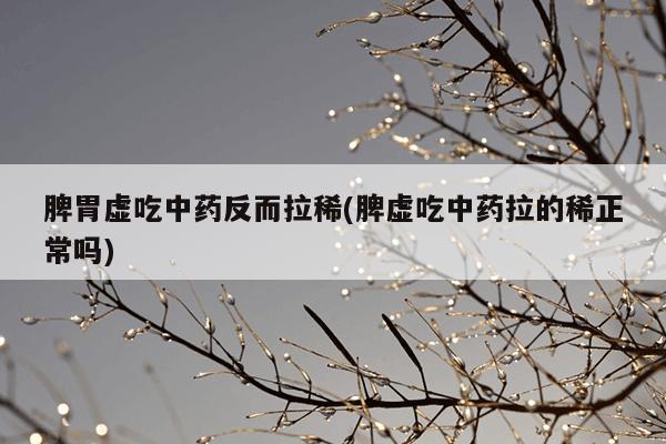 脾胃虚吃中药反而拉稀(脾虚吃中药拉的稀正常吗)