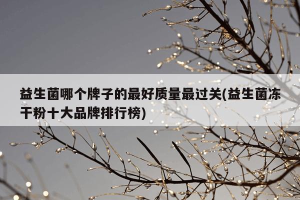 益生菌哪个牌子的最好质量最过关(益生菌冻干粉十大品牌排行榜)