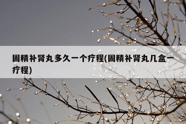 固精补肾丸多久一个疗程(固精补肾丸几盒一疗程)
