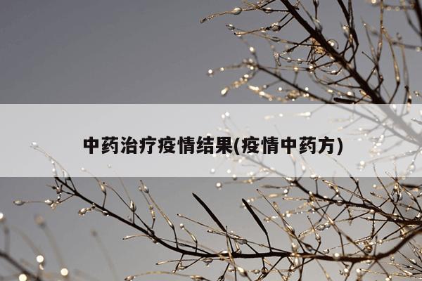 中药治疗疫情结果(疫情中药方)