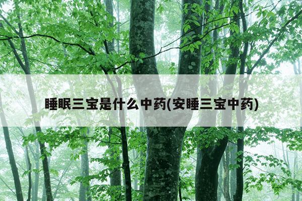睡眠三宝是什么中药(安睡三宝中药)