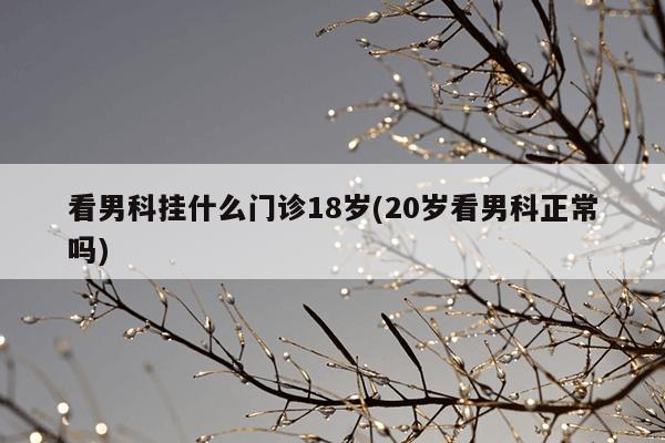 看男科挂什么门诊18岁(20岁看男科正常吗)